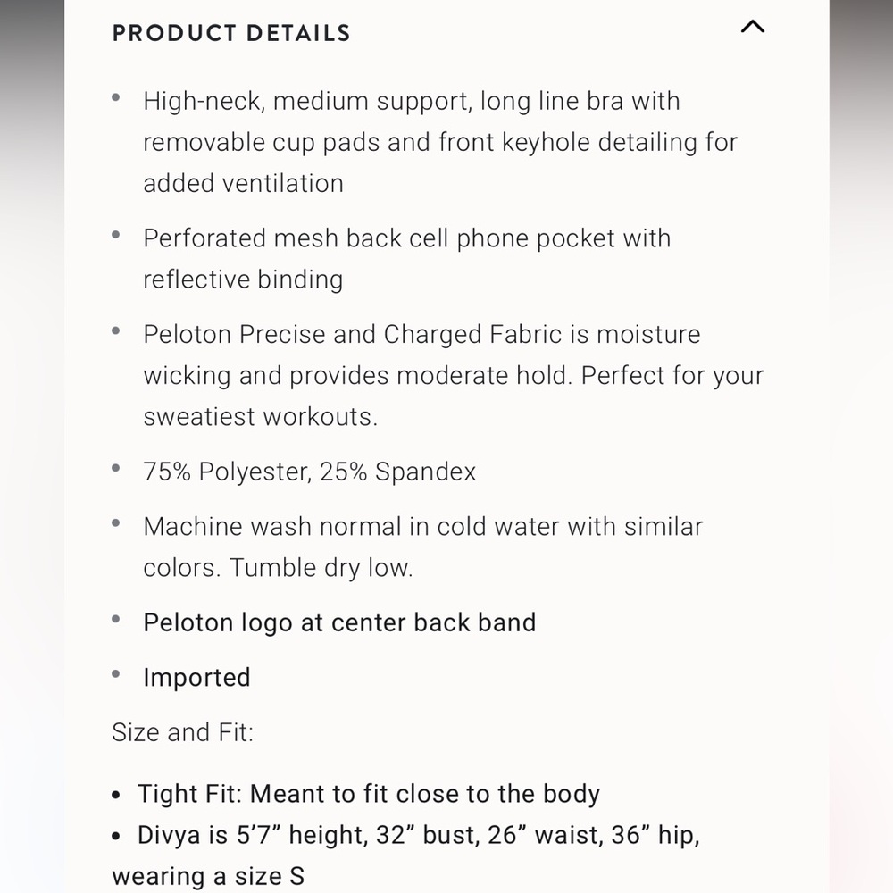 Peloton Precise And Charged High Neck Crop Bra • Small - Picture 11 of 12